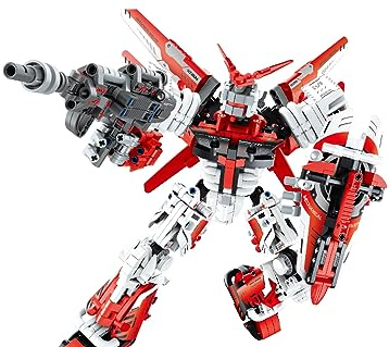 iM.Master - Roter Mecha Warrior Spielzeugroboter - Klemmbausteine für Erwachsene und Kinder - Bewegliches Modell - Mechanischer Betrieb - 1100 Teile - STEM Lernspielzeug - Modell zum Bauen