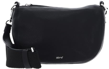 ABRO Damen Umhängetasche MINA Stofftasche, Black/Nickel