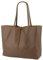 SH Leder ® Damen Echt Rindleder Shopper in Querformat mit Innentasche in vielen Farben Schultertasche Henkeltasche 30x37cm Maja G514 (Dunkeltaupe)