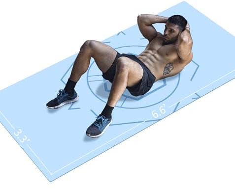 LaiEr Yoga Matte Extra Größe TPE Übungsmatte für Männer rutschfeste Matte für Training, Fitness, Gym, Pilates, Sit-Ups, Dehnen mit Tragetasche für Gurt (200cmX100cmX6mm)