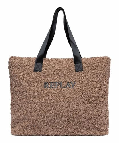 Replay Damen Shopper aus Kunstfell, Grau (Taupe Gray 0217), Onesize