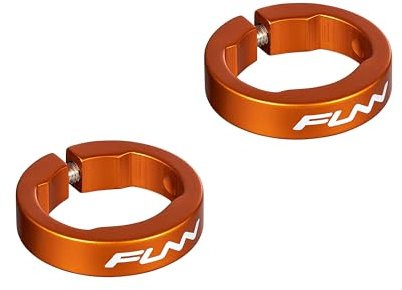 Funn Alloy Bike Grip Klemmringe für Hilt, Holeshot MTB Griffe, Grip Lock Ringe zur Sicherung der Fahrradlenkergriffe (Orange)