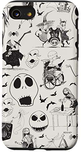 Tim Burton's The Nightmare Before Christmas Ink Print Case for iPhone SE (2020) / 7 / 8