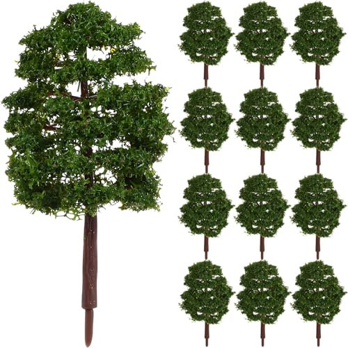 Operitacx Lot de 20 Arbres Miniatures ModèLes De Paysage, 9 Cm, pour ModéLisme Ferroviaire, Diorama Et Bricolage De ScèNe, Vert