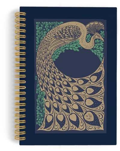 ANIANG Peacock Spiral Notebook, Vintage Natural Bird Journal, Antique Journal, Animal 5.5x8.3 164pages Lined Notebooks College Ruled, Peacock Gifts Notebook for Women Office School Supplies