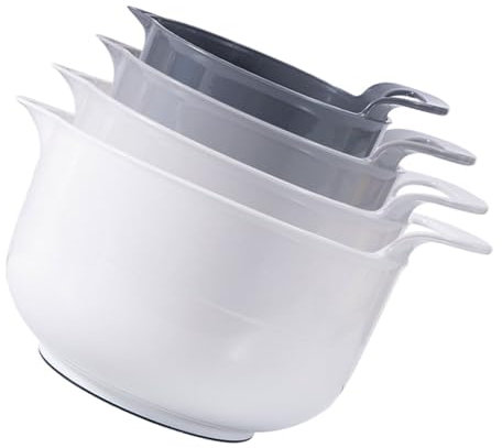 NAMOARLY Set di 4 Ciotole per Insalata da Cucina Ciotola da Portata per Contenitore per Insalata da Cucina per Pranzo con Design Impilabile Riutilizzabile Portatile