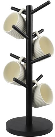Wlicon Mug Holder Tree, Coffee Cup Holder with 8 Hooks,Mug Stand Hanger,Wood Coffee Mug Rack Standing for Coffee Bar Accessories and Kitchen Home Organize