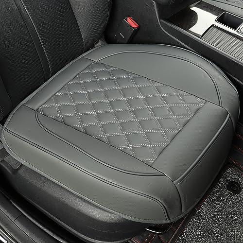 Vankerful Vordersitzbezüge aus Leder, Untersitzbezüge für Autos, Fahrer, Autositzbezug, Luxus-Sitzschoner, für die meisten Fahrzeuge, Limousine, LKW, SUV, Grau, 1 Stück