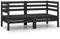 KATERYY Garten-Ecksofas 2 STK. Schwarz Massivholz Kiefer,Eckcouch aus MassivKieferholz: wetterfeste Sitzecke für Garten & Balkon