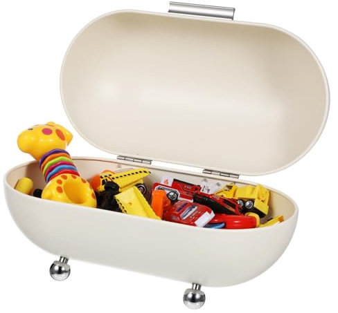 CIYODO Brot-Box aufbewahrungsbox lagercontainer küche accessoires Toastbrotbehälter Brotkasten auf der Arbeitsplatte Brotmacher Lebensmittelorganisator Brothalter aus Metall Eisen Weiß