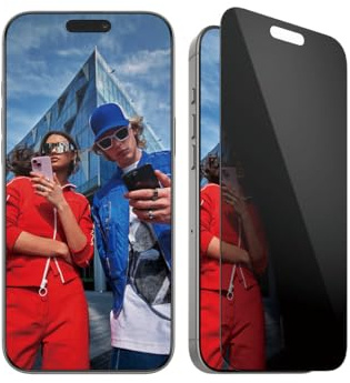 PanzerGlass Protection d'écran de confidentialité pour Apple iPhone 16 Pro Max 6,9 2024 | Filtre de confidentialité, verre trempé bord à bord, protection contre les chutes, les rayures, anti-traces