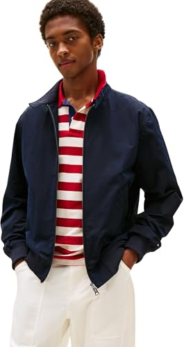 Tommy Hilfiger Cazadora de entretiempo Hombre Harrington con cremallera, Azul (Desert Sky), L