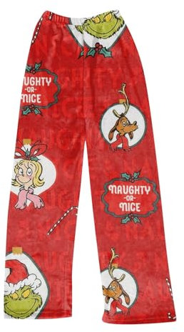 HGWOPGASD Pigiama Divertente Donna Grinch Costume Natalizio Bambini Invernale Intero Vestiti Comodi Peluche Kawaii Natale Famiglia