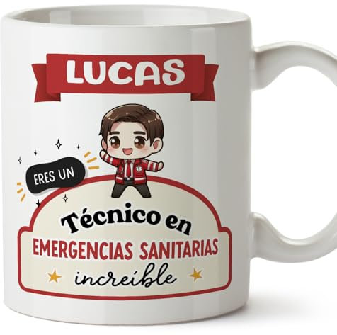 MUGFFINS Tazas Personalizadas para TÉCNICO EN EMERGENCIAS SANITARIAS hombre - En Español - Eres increíble - Kawaii - 11 oz / 330 ml - Regalo Personalizable original y divertido