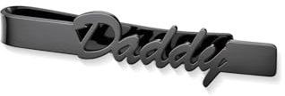 AllerPierce Personalisiert Krawattennadel mit Gravur Name Edelstahl Krawattenklammer 5cm Klassisch Skinny Business Tie Clips Valentinstag Geschenke für Herren Vater Bräutigam (Schwarz)