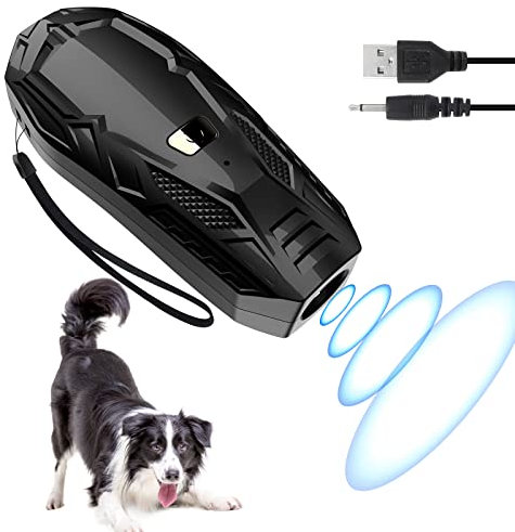 Anti Bell Gerät Hunde, Handheld Antibell Ultraschall Gerät 16.4 Fuß Effektive Reichweite, Wiederaufladbares Antibell für Hunde, Haustiertraining, Hundegebell Stoppen, Sicher für Drinnen und Draußen