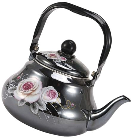 IMIKEYA Emaille Tragbarer Wasserkessel Für Küche Geeignet Für Induktionsherd Gasherde Mit Breitem Ausguss Für Gleichmäßigen Wasserfluss Langlebig Für Tee Und Kaffee Zubereitung