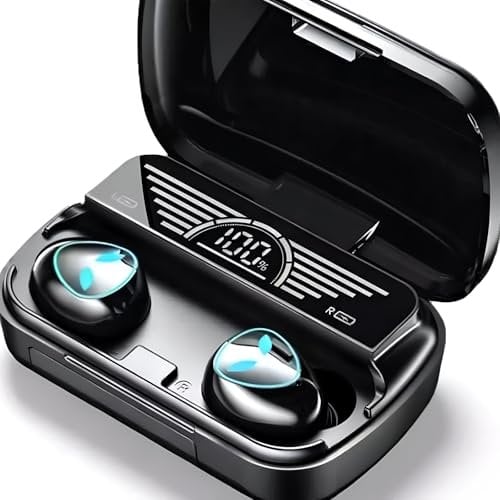 NTEK TWS M20 Wireless Earbuds – Bluetooth 5.3 In-Ear Headphones with LED Display, Hi-Fi Stereo Deep Bass, Noise Cancelling ENC Earphones, Touch Control, Built-in Mic for iPhone & Android