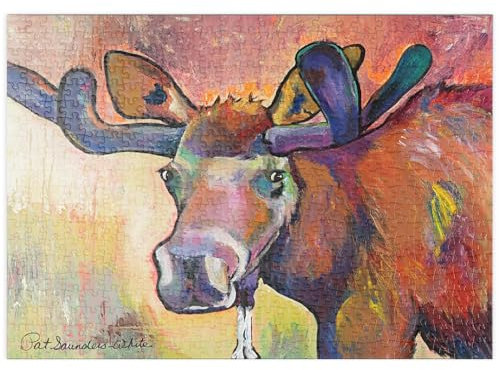 MyPuzzle Bunte Elch Porträt in abstrakten Stil - Premium 500 Teile Puzzle - MyPuzzle Sonderkollektion von Puzzle Galaxy