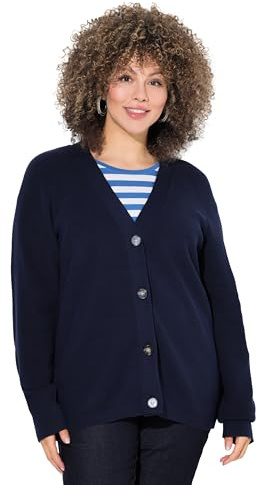 Ulla Popken StrickjackeUni mit Großen Knöpfen Jersey de cárdiganMar