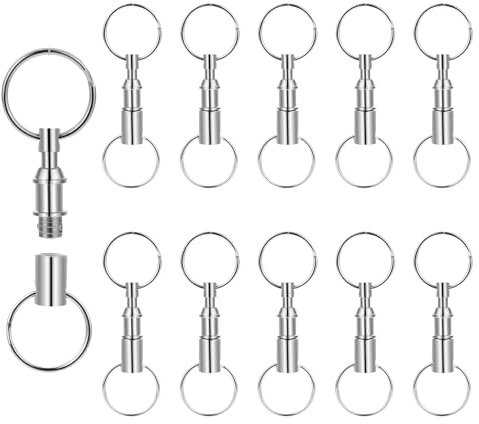 11 Pcs Quick Release Keychain, Detachable Key Ring Quick Release Quickly Disconnect Detach Key Chain Keys Rings Keyring Keyes Holder Accessories for Women Men Car Keys Motorcycle (Sliver)