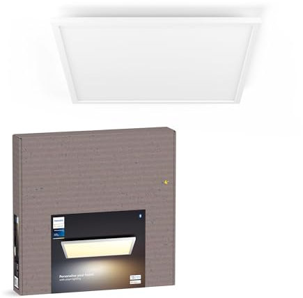 Philips Hue White Ambiance Aurelle Panelleuchte weiß inkl. Dimmschalter, 4200lm, 60x60cm, dimmbar, alle Weißschattierungen, steuerbar via App, kompatibel mit Amazon Alexa, neue Generation