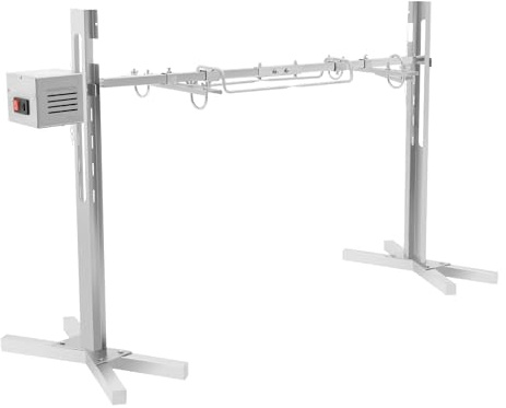 HuKaiL Elektrisk grillspett, 134 cm spångrisgrill 360° roterande spett grill med 5-nivåer justerbar höjd och 40 kg lastkapacitet, 20 W 2,5 RPM kycklinggrill, konspett 30 personer för lägereld, camping