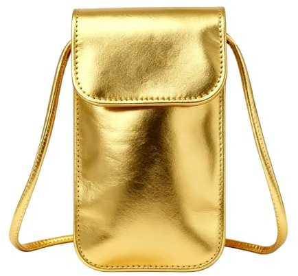 FOSLXIN Weiche PU-Leder-Handytasche zum Umhängen Damen, Kleine Umhängetasche Damen, Handy Schultertasche ür Handy unter 7 Zoll, Ideal für den Täglichen Weg zur Arbeit, Reisen und Einkäufe