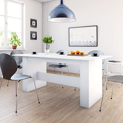 HETFTJN Esstisch Weiß 180x90x76 cm aus Holzwerkstoff, moderner Küchentisch mit breiter Platte, platzsparend & langlebig, minimalistisches Design für Esszimmer, Wohnzimmer und Büro