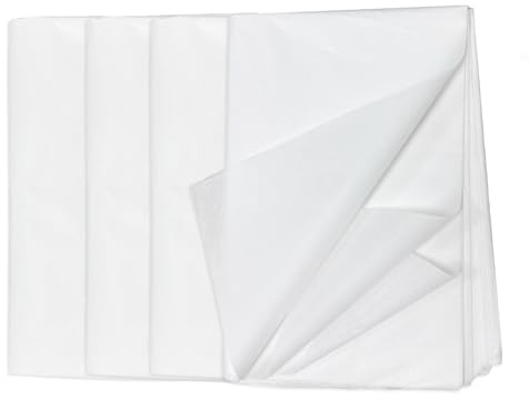 MFUSUL Papel de seda blanco, 100 hojas de 50 x 70 cm, material de embalaje para regalo, decoración, boda, manualidades y envío