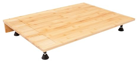 Mermajestic Couvre-plaque de cuisson en bois avec pieds amovibles - Pour la plupart des cuisinières à gaz et électriques - Compatible avec la plupart des cuisinières à gaz et électriques - 75 x 54 cm