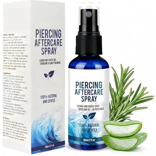 Piercing Cleaning Solution, Saline Spray Piercing for Ears, Nose, Navel
