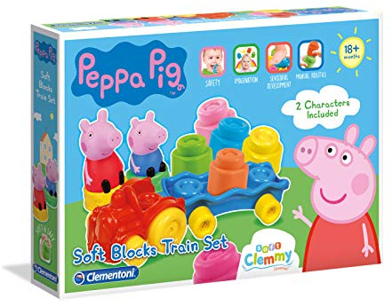 Clementoni - 17249 - Peppa Pig soft block train set for toddlers, ages 18 months plus