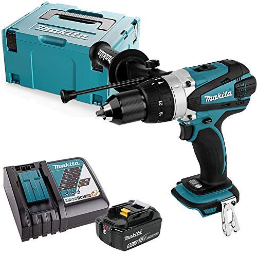 Makita DHP458 18V Combi Drill with 1 x 6.0Ah Battery, Charger, Case & Inlay