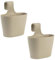 ENGELLAND 2 x Blumentopf zum Auf-Hängen, Geländertopf, Sand, Hängetopf, Balkon-Kasten, oval, Übertopf, Pflanzkasten, mit Wasserspeicher/Wasserauffangschale, 2,8 Liter