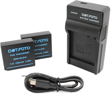 Dot.Foto DMW-BLE9, DMW-BLE9E, DMW-BLG10, DMW-BLG10E Premium 1025mAh Battery (2-pack) & USB Battery Charger for Panasonic DC-TZ99, DC-TZ90 DMC-TZ100 DMC-GX7 DMC-TZ80 DC-LX100 II, DMC-GF6 DMC-GX80