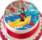 Kayaking, canoeing 19 cm round icing edible cake topper and printed with your custom greeting