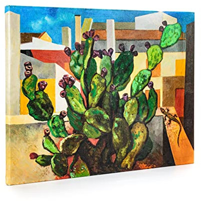 ShopArt - Quadro Effetto Pennellate a Rilievo – Renato Guttuso Fichi d’India - Stampa Fine Art su tela Canvas Alta Definizione Pronto da Appendere (cm 50 x 60)