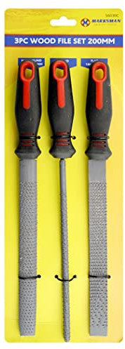 3PC RASP File Set Round Flat Half Round Wood Metal Filling DIY Carpenter 200MM