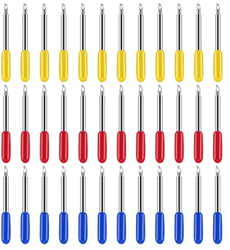 Roland Schneidklinge Vinyl Plotter Klingen Cutter Hartmetallklinge, 50pcs 30°/45°/60° Kompatibel mit Explore Air 2 Maker Schriftzüge Ersatzklingen
