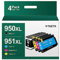 WISETA 950XL 951XL Multipack Druckerpatronen Kompatibel für HP 950 951 XL Patronen Officejet pro 8100 8600 8610 8615 8620 8625 8630 8640 251dw 276dw(Schwarz/Cyan/Magenta/Gelb)