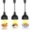 Wärmelampe Küche, Hängende Speisenwärmer Lampe Einziehbares, Wärmelampe Buffet mit 250W Infrarotlampe, Lebensmittel Wärmelampe für Küche und Buffets Esszimmer(Schwarz, 3 Stück)