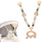 FENYW Kinderwagenkette Holz Baby, Kinderwagenkette aus Holz, Home Kinderwagenkette, Kinderwagen Kette für Babys, Kinderwagenkette Junge Mädchen, Kinderwagen Spielzeug für Babys ab 0+ Monaten