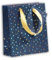 Clairefontaine 212865Cpack - Packung 5 Geschenktasche - Tüte , Format S (12x4,5x13,5cm), Kollektion Blaue Nacht, 170g, Streifen - Gold - Marinblau, Geeignet für Parfum und kleine Geschenke, 1 Pack