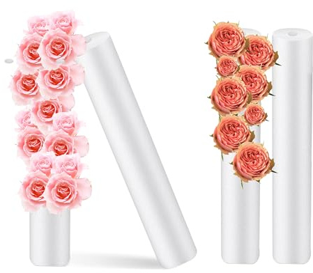 JINGHANGER 4 Stück BlumenSteckschaum Schaumstoffstäbe Foam Rods für Blumen Arrangements Schaumstoffrohr für Modellbau DIY Kunst und Bastelbedarf Weiß 40x5 cm