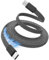 Magtame Magnetic USB C Cable, 5ft Flat Coiled USB C to USB C Cable 60W(3A), Retractable Type C Fast Charging Cable, Flexible USB C Cord Compatible for iPhone 15 Pro Max,Samsung,Pad, Black