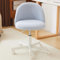 Bonnlo Comfy Small Office Chair with Wheels Desk Vanity Chair Modern Swivel Dressing Table With Adjustable Height for Home Office, Bedroom, Dressing Room (Delicate Light Blue)