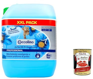 Coccolino Aria di Primavera Ammorbidente Professionale, Spring Air Professional Weichspüler, 10 Liter+ Italian Gourmet polpa 400g