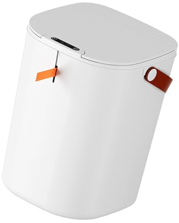 Tnfeeon Poubelle, Poubelle Automatique à Capteur Contact d'une capacité de 20 Litres pour Cuisine Salle de Bain Chambre à Coucher, Beige (WHITE)