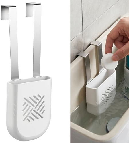 Toilet Tank Cleaning Tablet Holder Toilet Tank Holders Hanging Toilets Bowl Carrier Keep Tablets Off Tanks Wall, Prevent Residue Build-Up White 1pcs